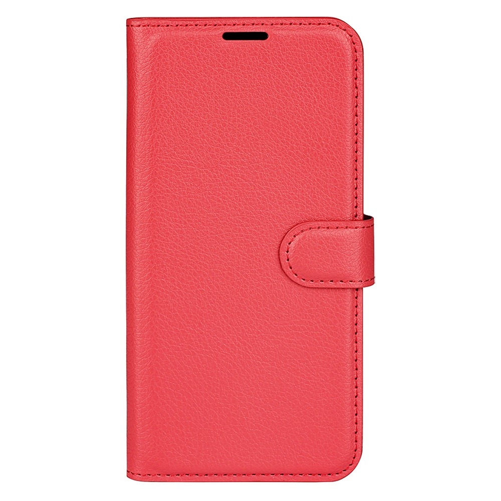 Litchi könyv tok Samsung Galaxy S25 Edge készülékhez - piros