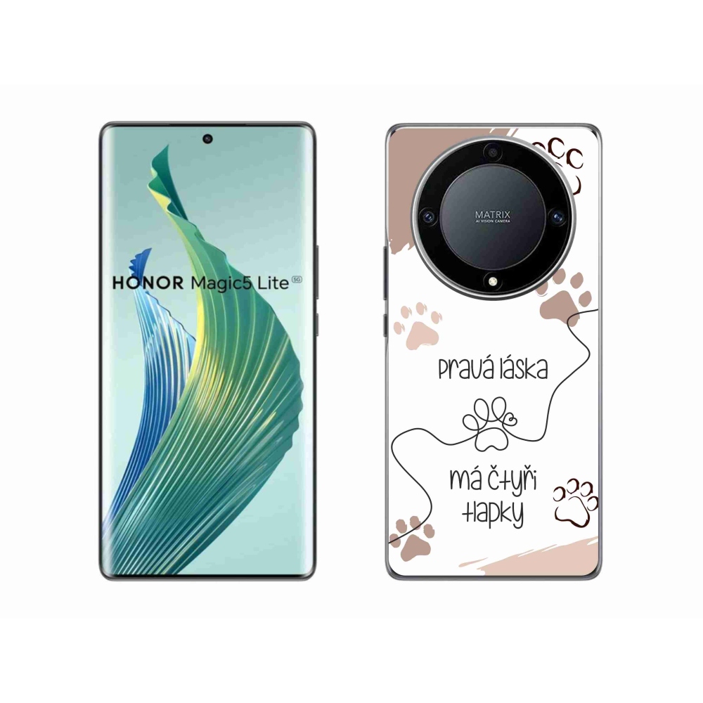 Gél borító mmCase a Honor Magic 5 Lite 5G készülékhez - kutya motívum 1 fehér háttér