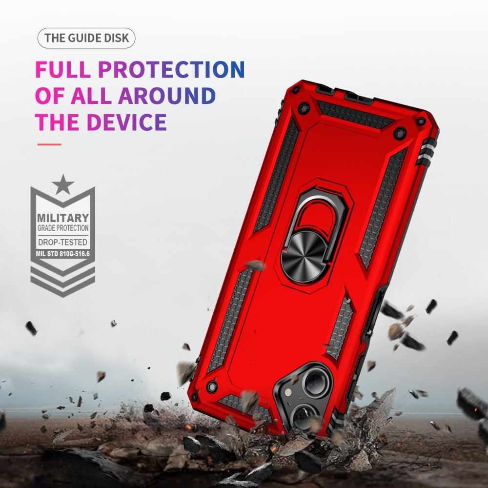 Gyűrűk tartós borítója Samsung Galaxy A06 4G készülékhez - piros