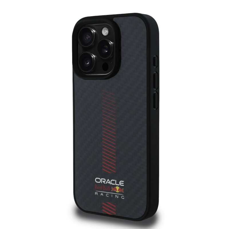 Red Bull Carbon Powerbar MagSafe MagSafe hátlap iPhone 16 Pro-hoz Fekete