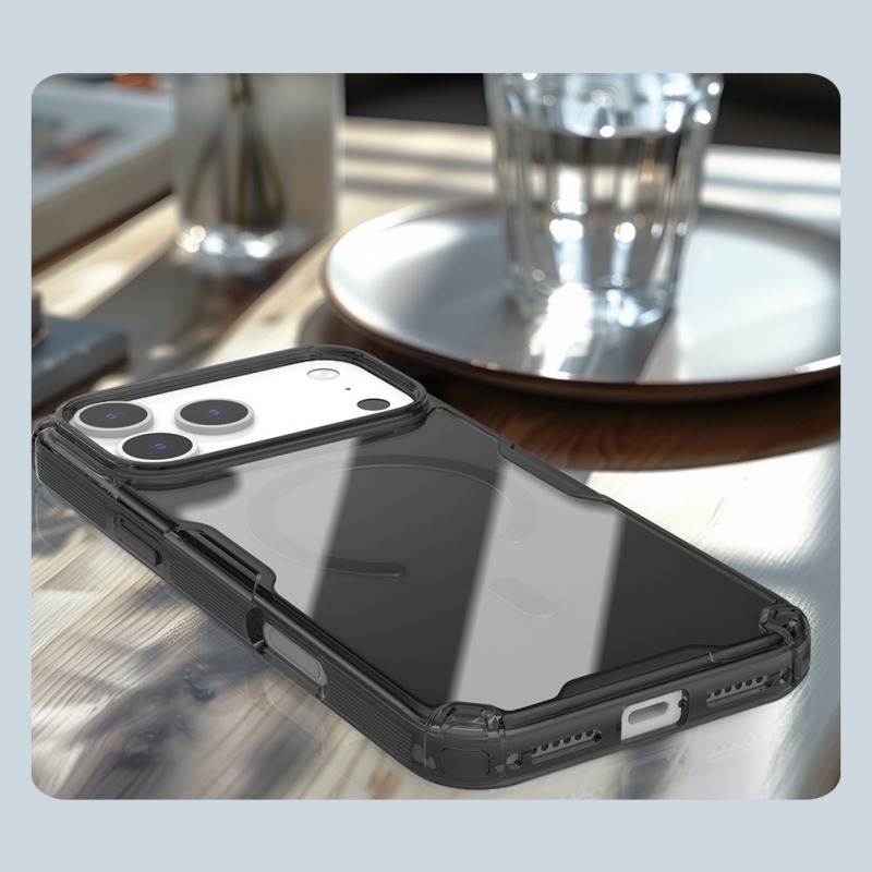 Nillkin Nature TPU PRO mágneses borító Apple iPhone 17 Pro Max-hoz Átlátszó fekete