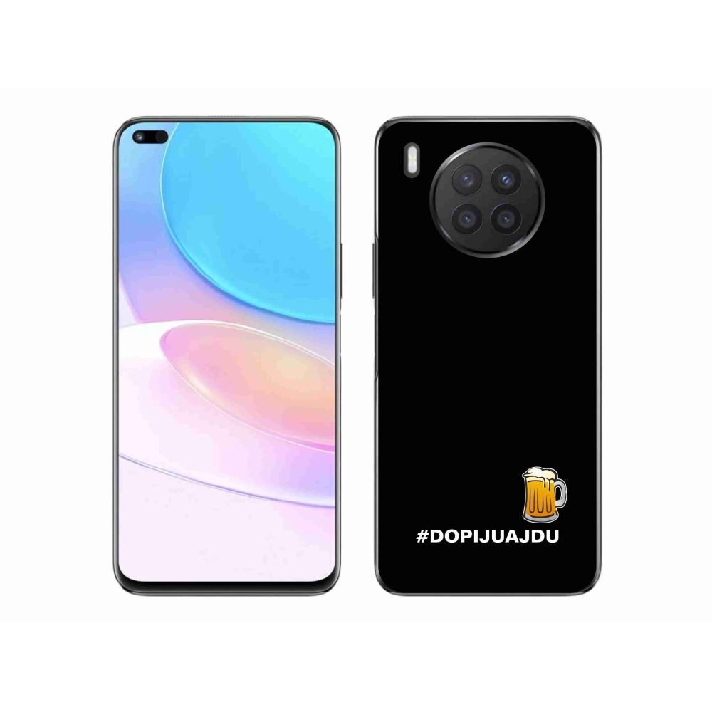 Gél borító mmCase a Huawei Nova 8i - sör motívum 1 fekete háttérrel
