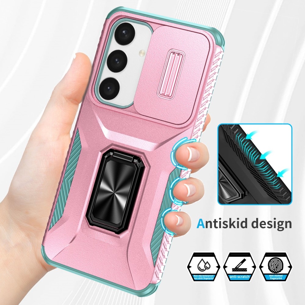 Csúszásálló borító Samsung Galaxy S24+/S25+ készülékhez - rózsaszín/kék-zöld