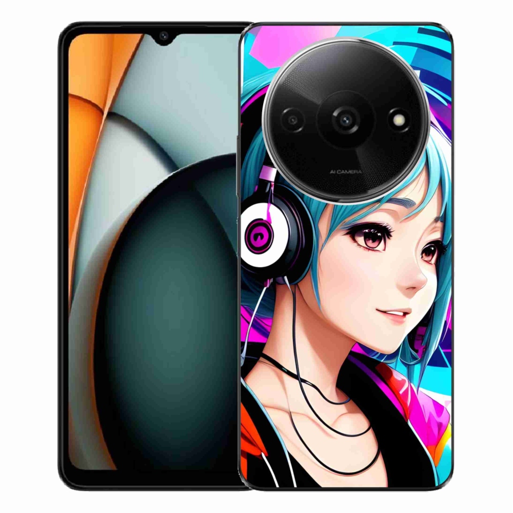 Gél borítás mmCase a Xiaomi Redmi A3-hoz - lány fejhallgatóval
