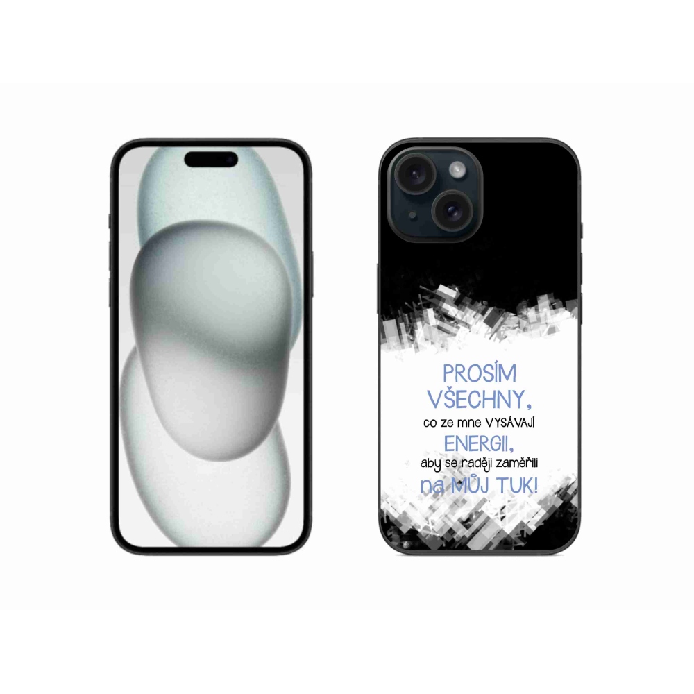 Gél borító mmCase iPhone 15-hez - vicces szöveg 1 kék