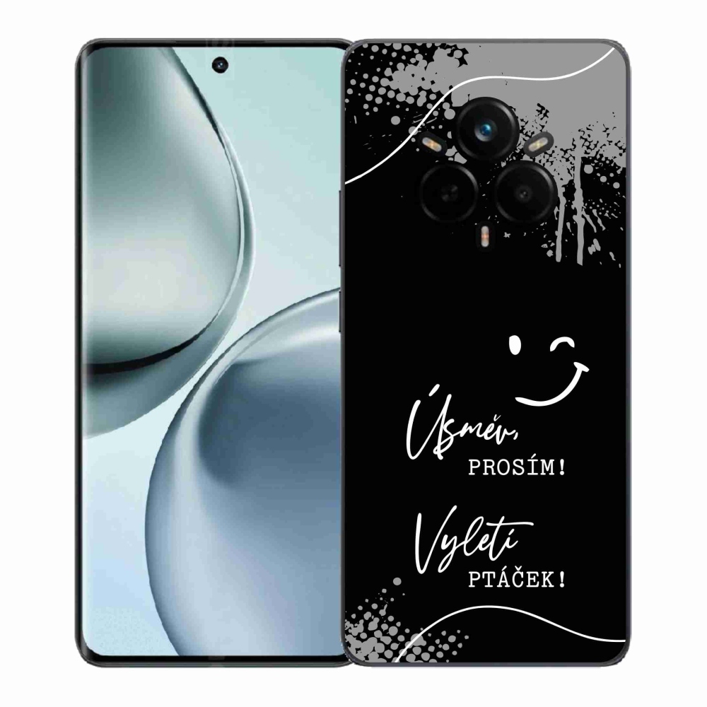 Gél borító mmCase a Realme 14 Pro 5G készülékhez - vicces szöveg 4 fekete háttér