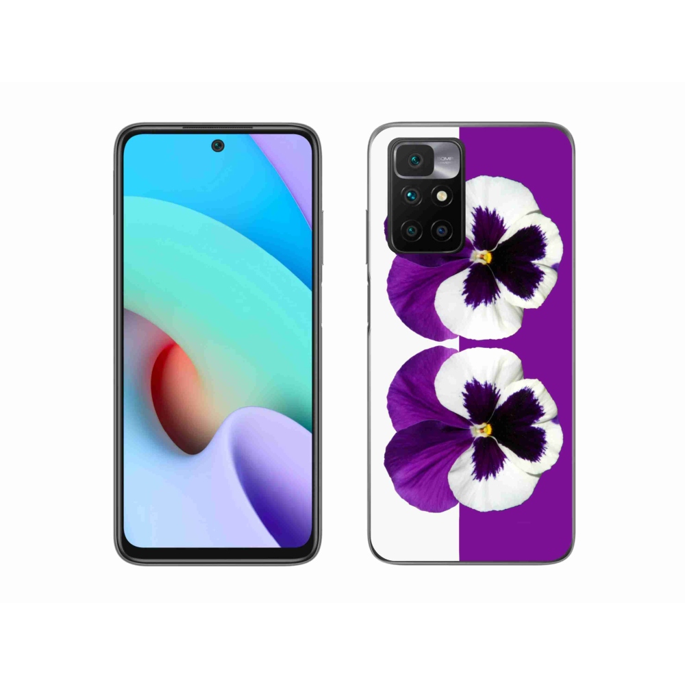 Gél védőhuzat mmCase a Xiaomi Redmi 10/Redmi 10 (2022) - lila és fehér virág