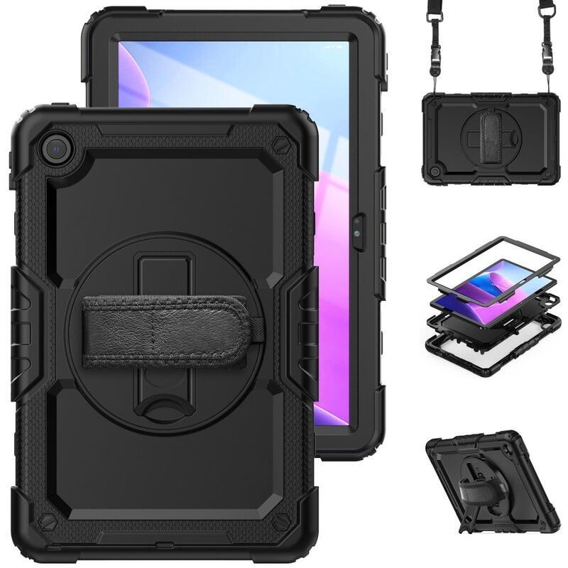 Hibrid táblagép tok kéztartóval és vállpánttal Lenovo Tab M10 Plus (3rd Gen) - fekete