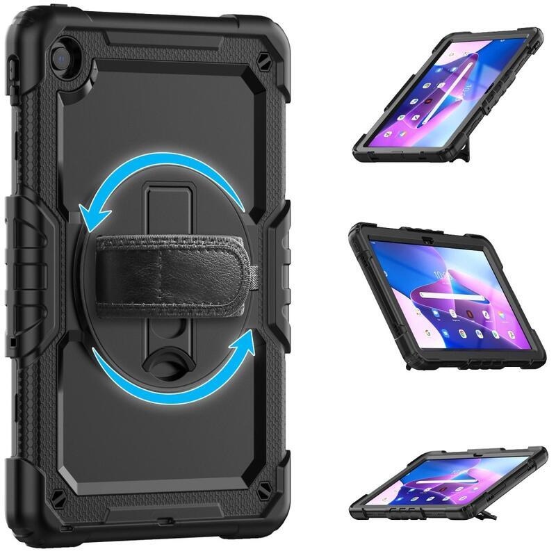 Hibrid táblagép tok kéztartóval és vállpánttal Lenovo Tab M10 Plus (3rd Gen) - fekete