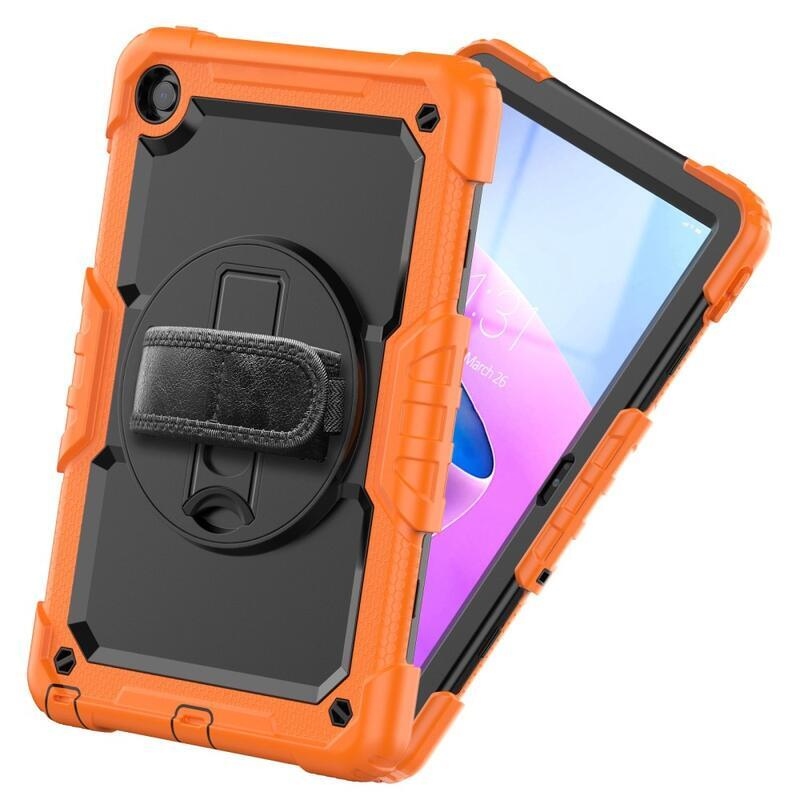 Hibrid táblagép tok kéztartóval és vállpánttal Lenovo Tab M10 Plus (3rd Gen) - narancssárga