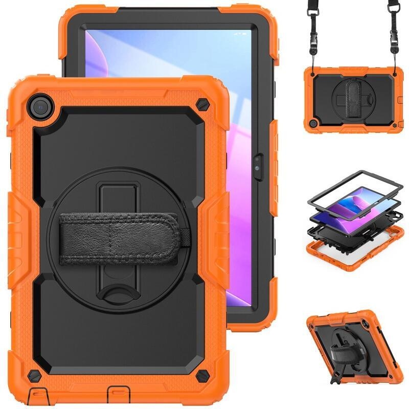 Hibrid táblagép tok kéztartóval és vállpánttal Lenovo Tab M10 Plus (3rd Gen) - narancssárga