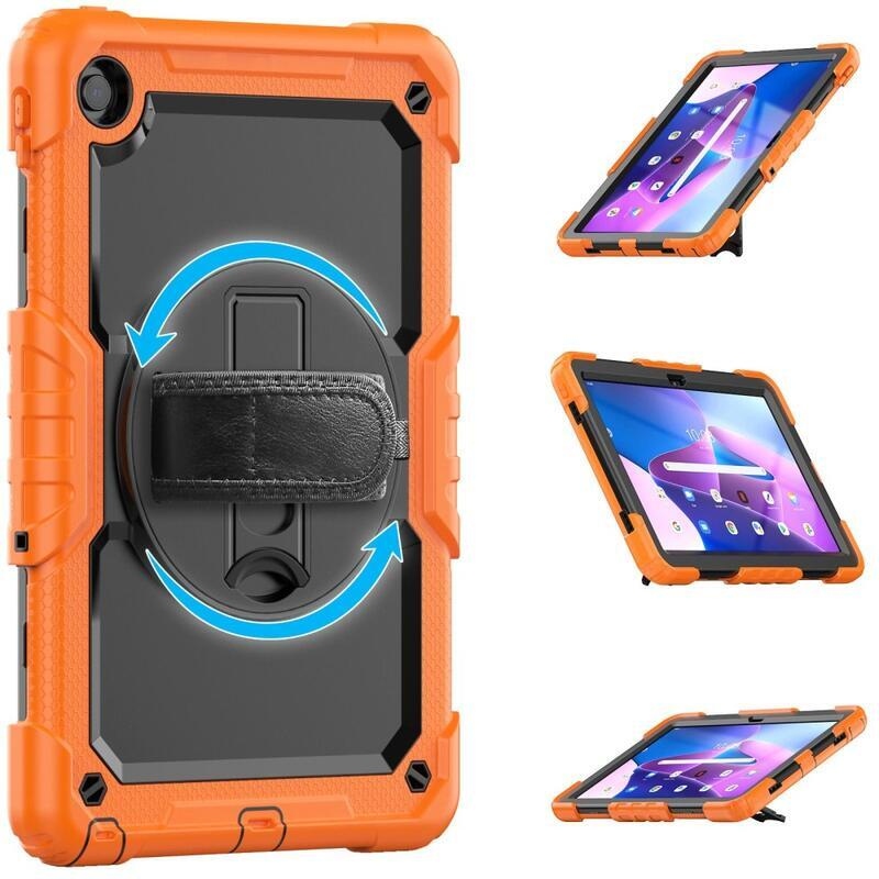 Hibrid táblagép tok kéztartóval és vállpánttal Lenovo Tab M10 Plus (3rd Gen) - narancssárga
