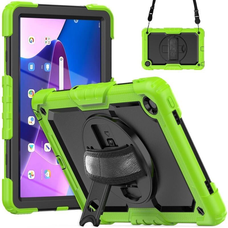 Hibrid táblagép tok kéztartóval és vállpánttal Lenovo Tab M10 Plus (3rd Gen) - zöld