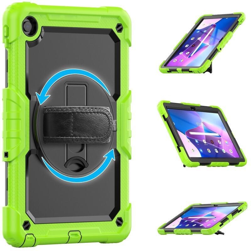 Hibrid táblagép tok kéztartóval és vállpánttal Lenovo Tab M10 Plus (3rd Gen) - zöld