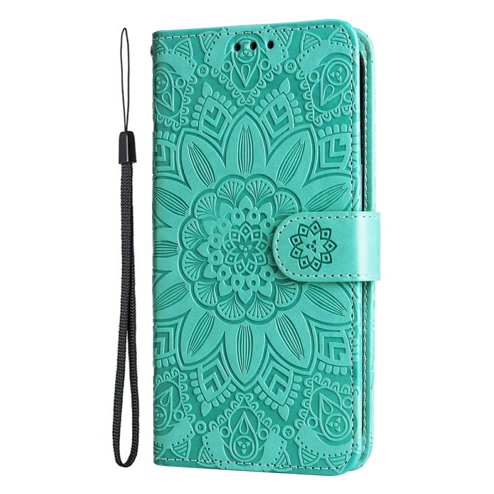 Napraforgó könyv tok a Xiaomi 15-öshöz - teáskék