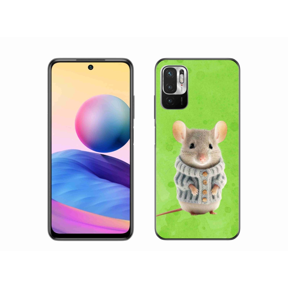 Gél borítás mmCase a Xiaomi Redmi Note 10 5G-hez - egér pulóverben