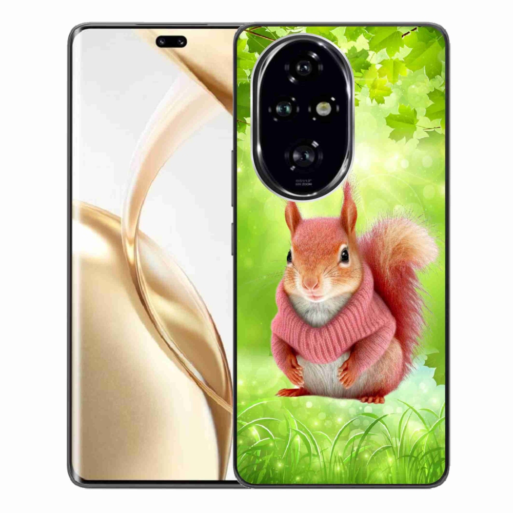 Zselés borítás mmCase a Honor 200 Pro 5G számára - mókus pulóverben