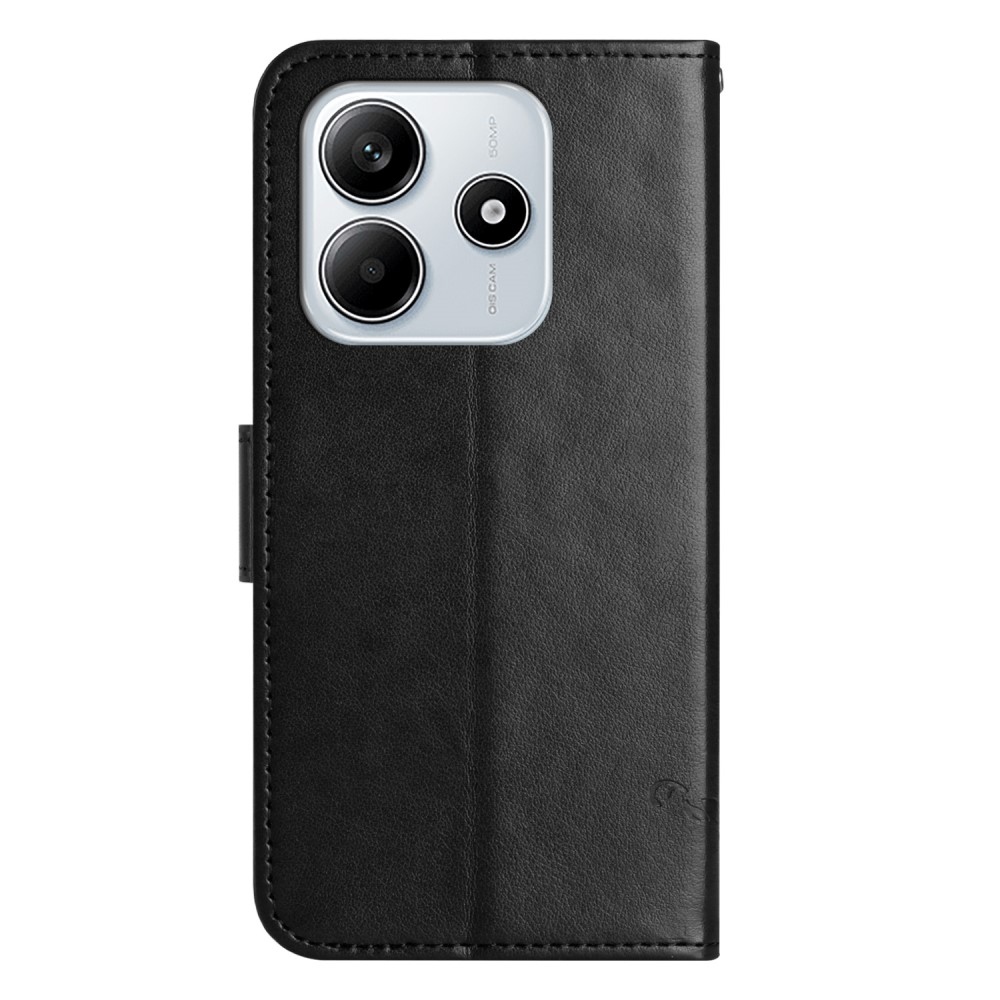 Virágos könyvtáska Xiaomi Redmi Note 14 5G - fekete