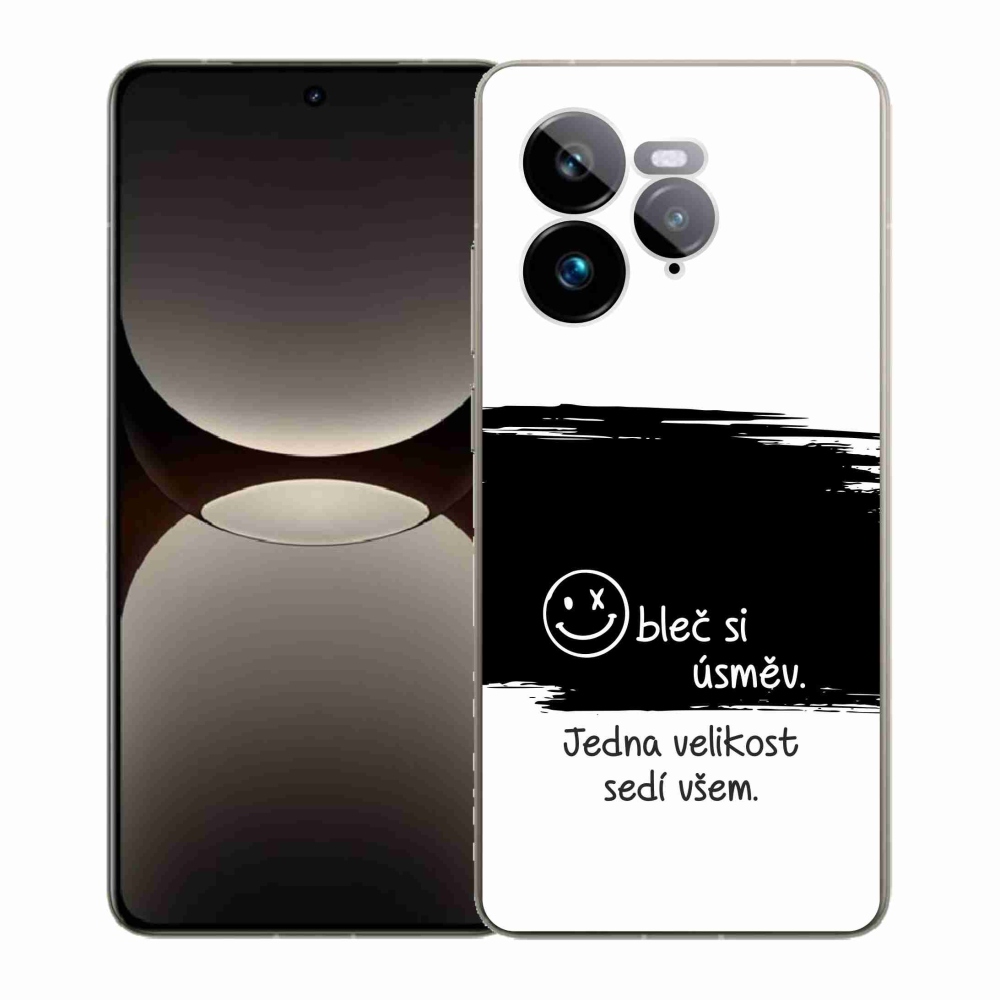 Gél borító mmCase a Realme GT 7 Pro 5G számára - vicces szöveg 8 fekete és fehér háttérrel