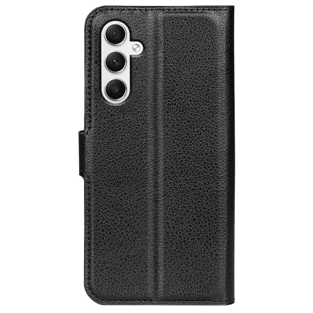 Litchi könyv tok Samsung Galaxy A35 5G - fekete