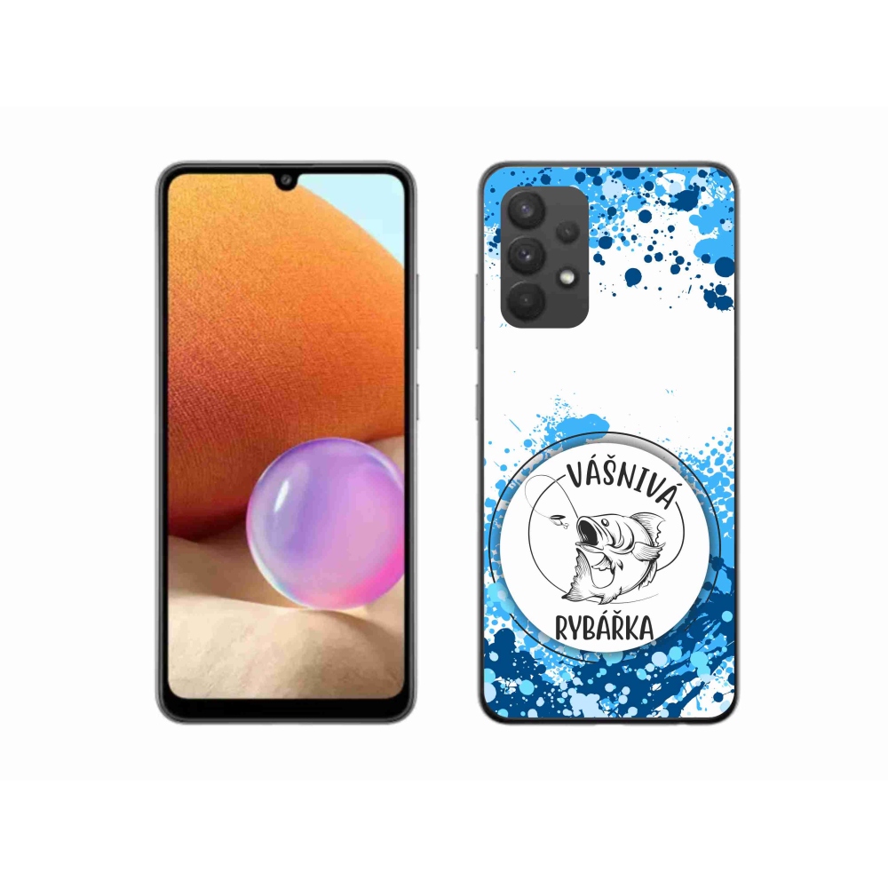 Gél borító mmCase Samsung Galaxy A32 4G - szenvedélyes halász fehér háttérrel