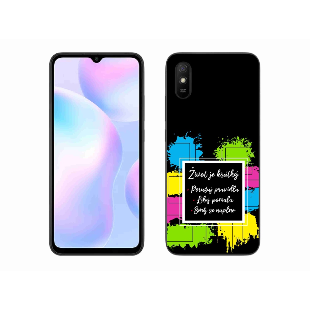 Gél borító mmCase a Xiaomi Redmi 9AT - idézet 5 fekete háttérrel