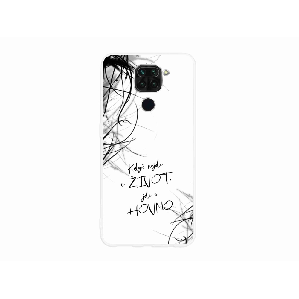 Gél borító mmCase a Xiaomi Redmi Note 9-hez - vicces szöveg 16 fehér háttérrel