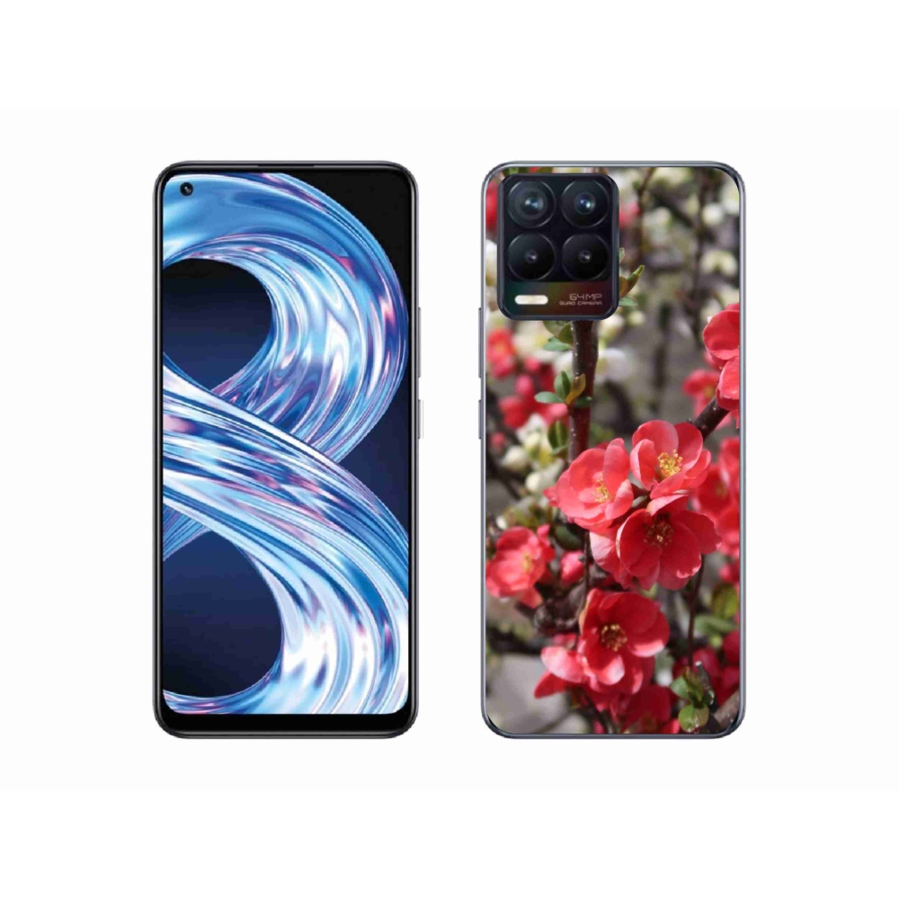 Gél borító mmCase a Realme 8 Pro-hoz - piros virágok