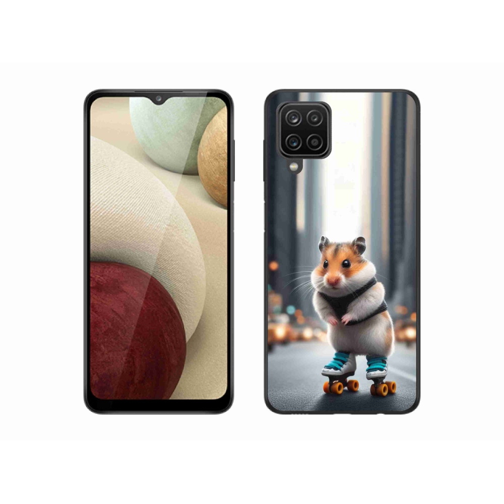 Zselés borítás mmCase Samsung Galaxy A12 készülékhez - hörcsög korcsolyán