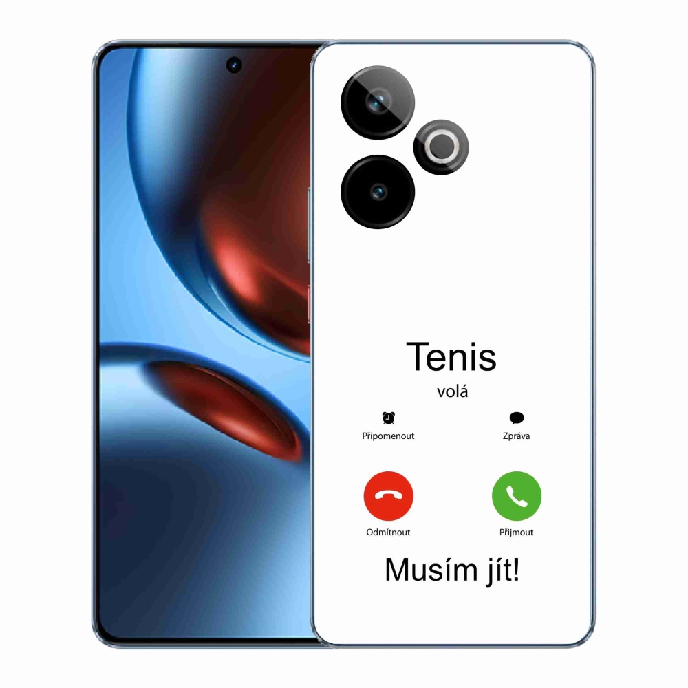 Rugalmas zselés tok mmCase a Realme GT 7 5G/GT 7T 5G képével - teniszhívások fehér háttérrel