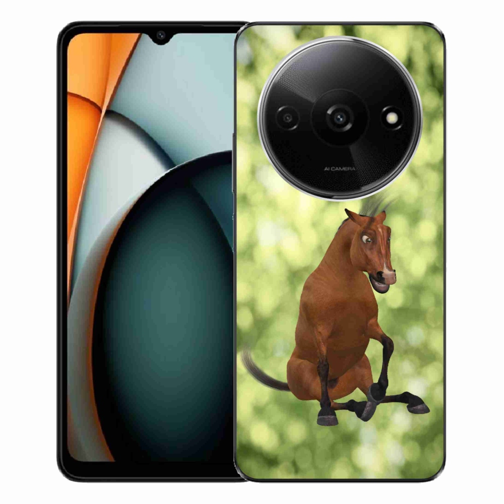 Gél borítás mmCase a Xiaomi Redmi A3-hoz - barna rajzfilm ló 1
