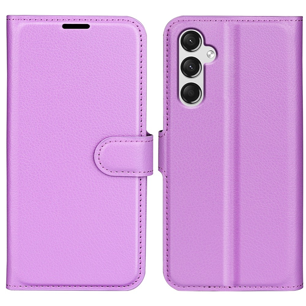 Litchi könyv tok Samsung Galaxy A25 5G - lila