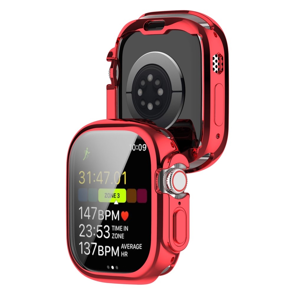 Puha, felpattintható gél védőtok az Apple Watch Ultra/Ultra 2 49 mm-es órájához - piros színű