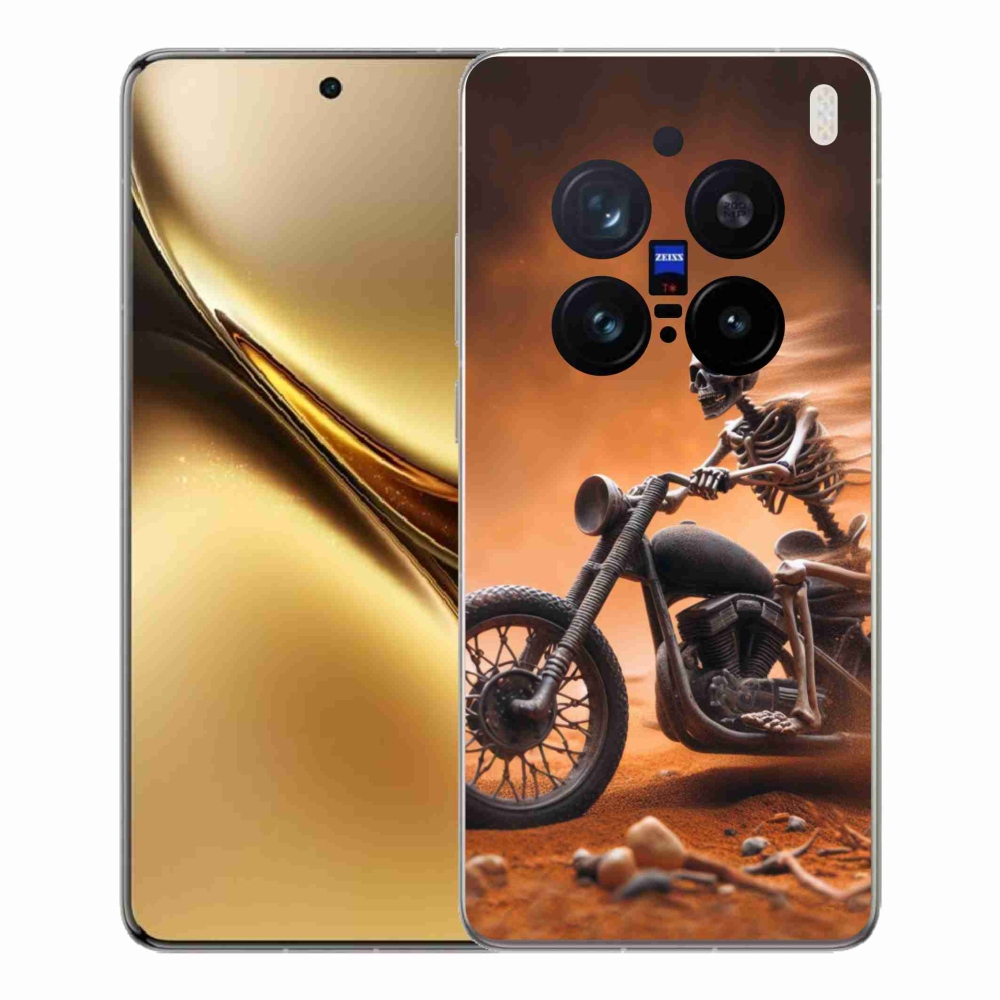 Gél borítás mmCase a Vivo X200 Pro 5G-hez - csontváz egy motorkerékpáron