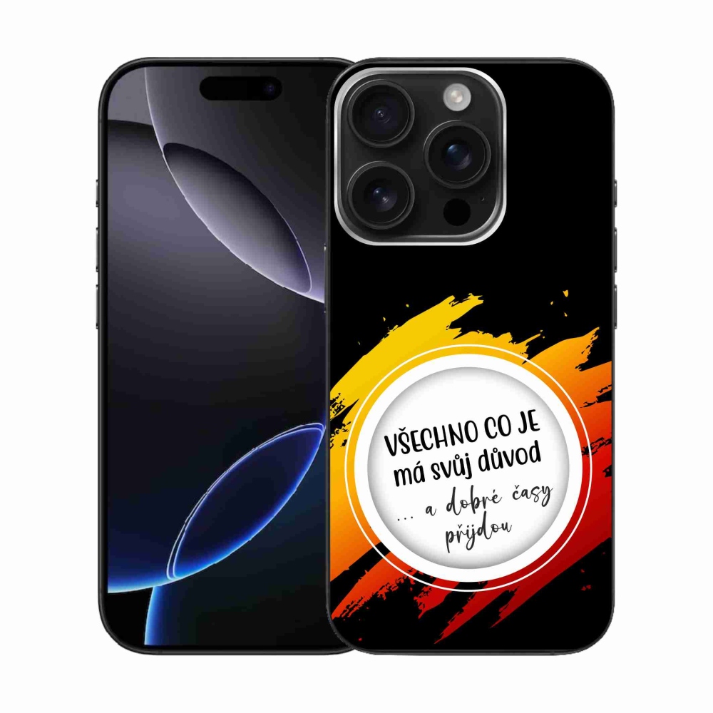 Zselés borítás mmCase iPhone 16 Pro készülékhez - idézet 3 fekete háttér