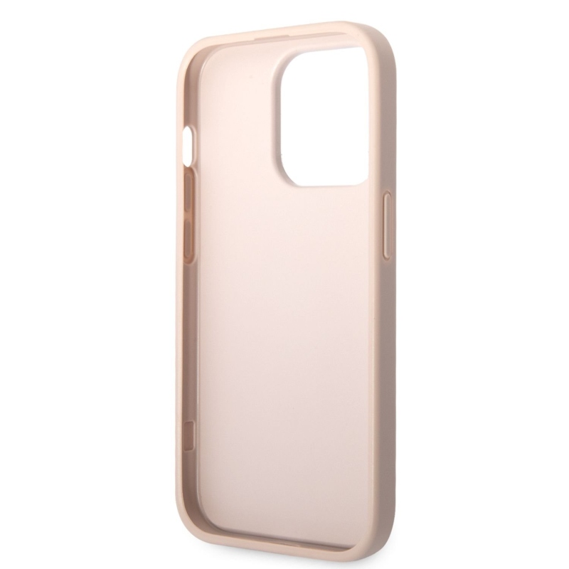 Guess PU 4G fém logós hátlap iPhone 14 Pro Max rózsaszínhez