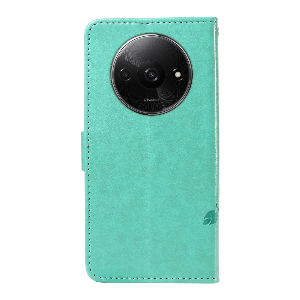 Virágok könyv tok Xiaomi Redmi A3-hoz - teal színű