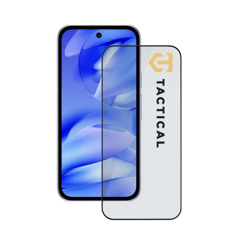 Taktikai üvegpajzs 5D üveg a Google Pixel 9a számára Fekete