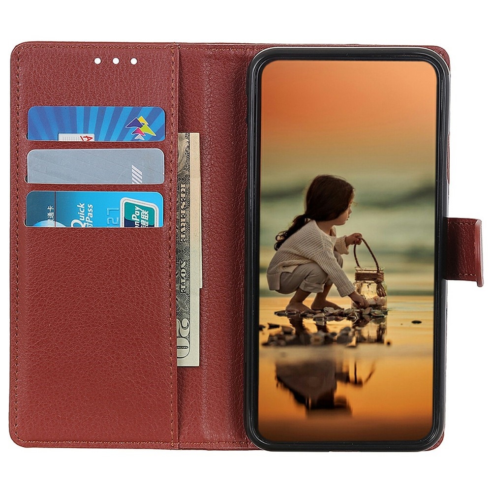 Litchie könyvtáska Xiaomi Redmi 15C 4G/5G (173mm) - barna