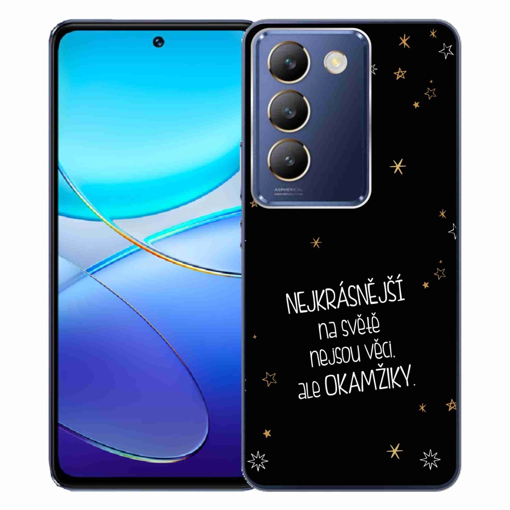 Gél borítás mmCase a Vivo V40 SE 4G/5G - idézet 4 fekete háttérrel
