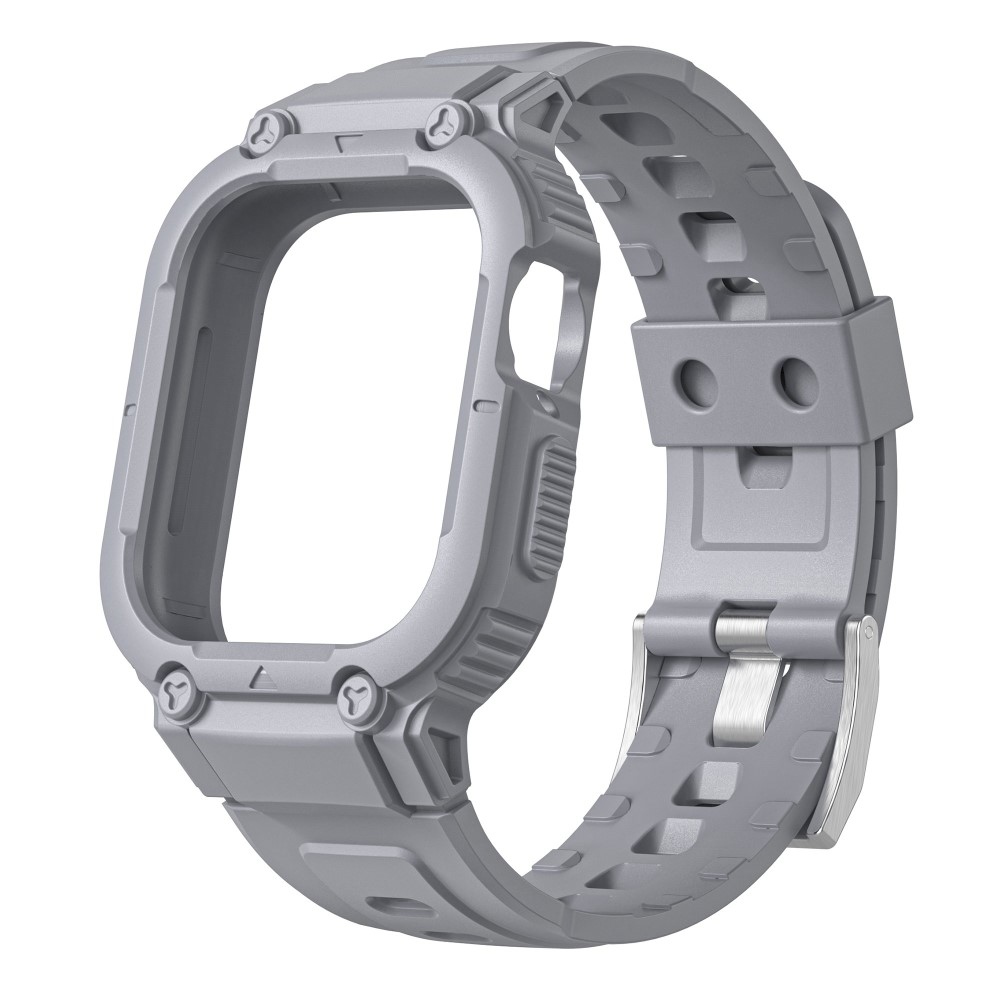 Cseppálló szilikon tok szíjjal Apple Watch Ultra 49mm készülékhez - szürke