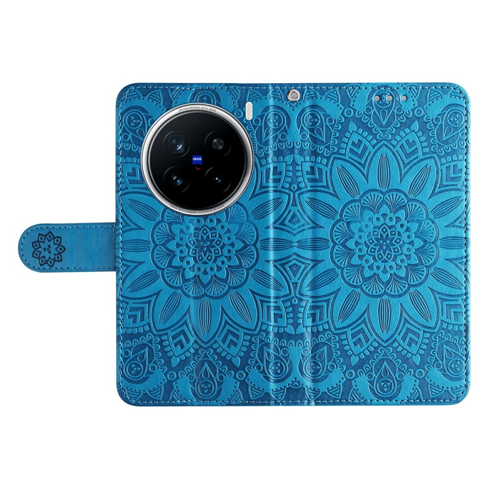 Napraforgó könyv tok a Vivo X200 Pro 5G készülékhez - kék
