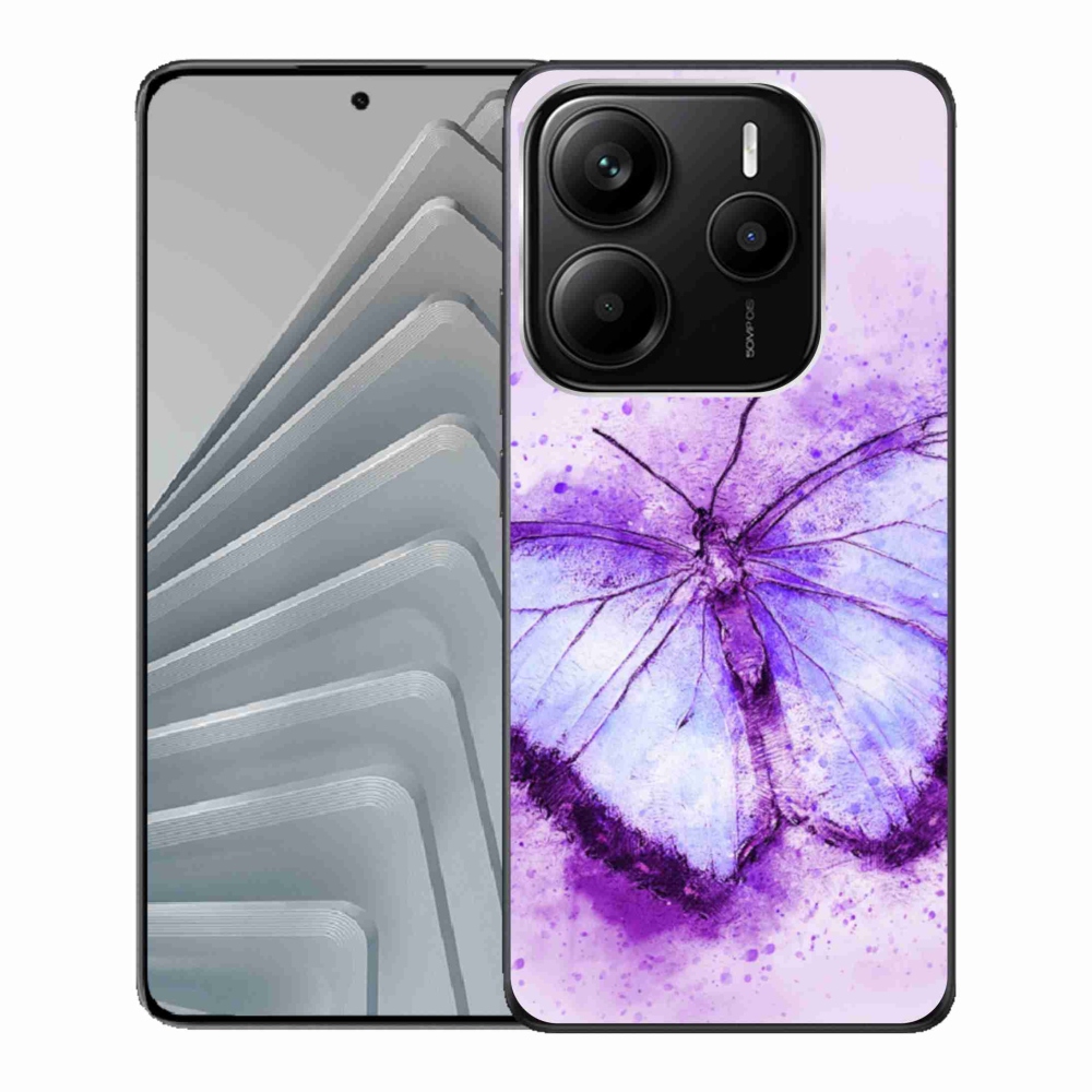 Gél borítás mmCase a Xiaomi Redmi Note 14 5G számára - lila pillangó