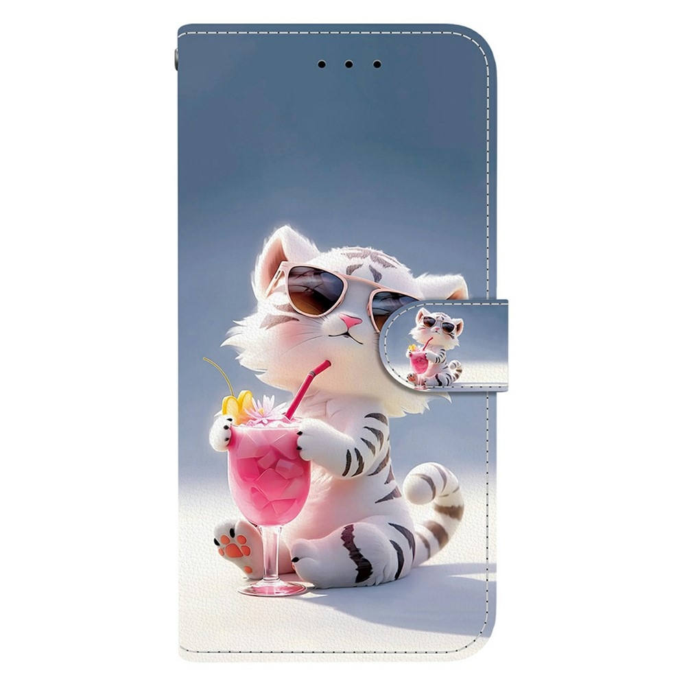 Sokoldalú könyvtáska Xiaomi Redmi 15 4G (171mm) - fehér tigris