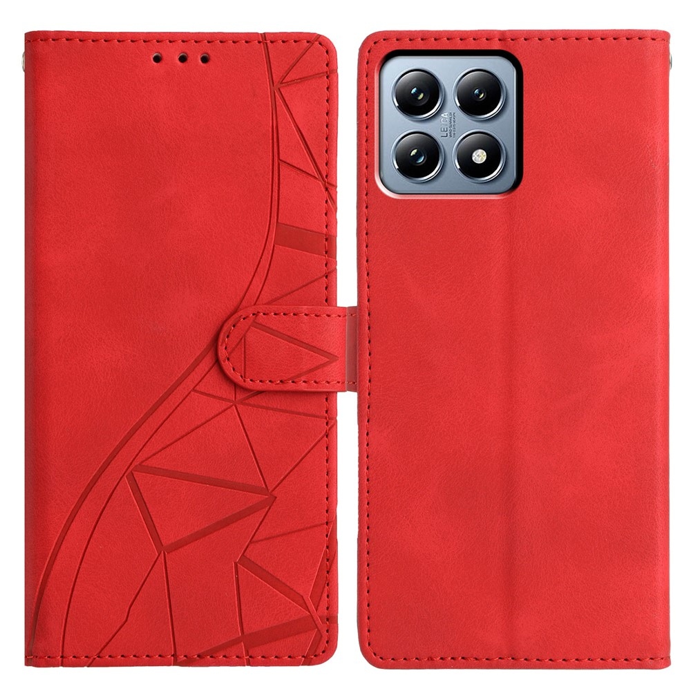 Háromszögek könyv tok Xiaomi 15T-hez - piros