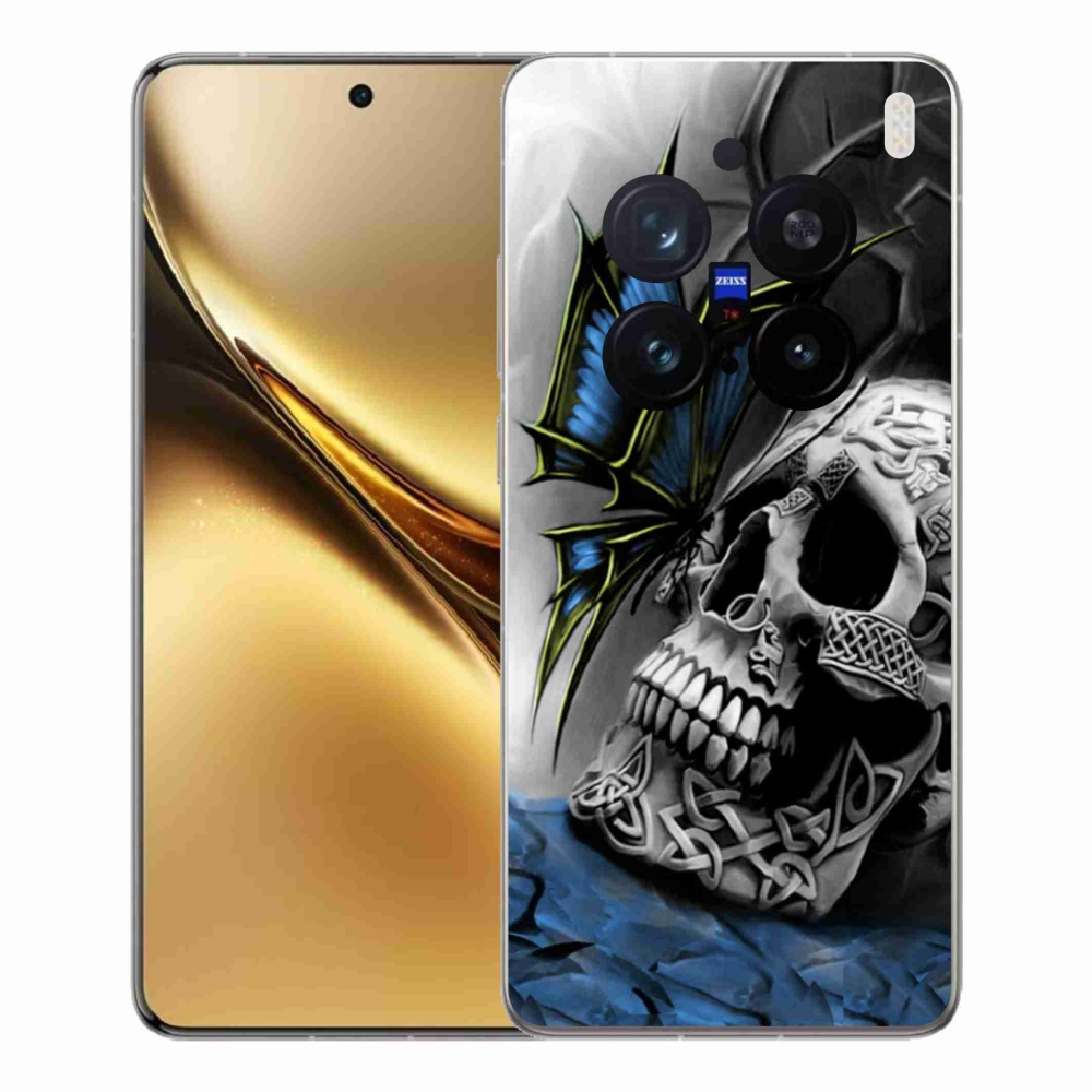 Zselés borítás mmCase a Vivo X200 Pro 5G készülékhez - pillangó és koponya