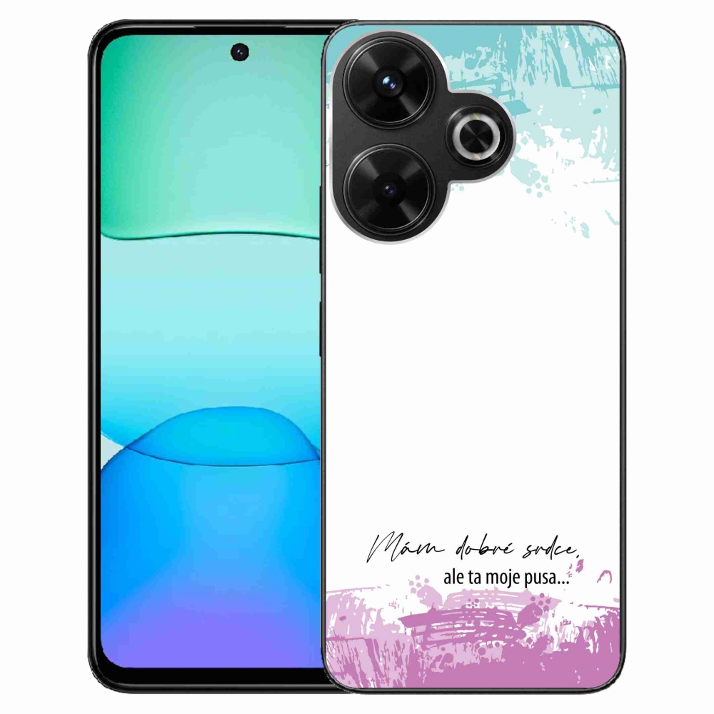 Gél borító mmCase a Xiaomi Redmi 13 4G/Poco M6 4G - vicces szöveg 3 fehér háttérrel