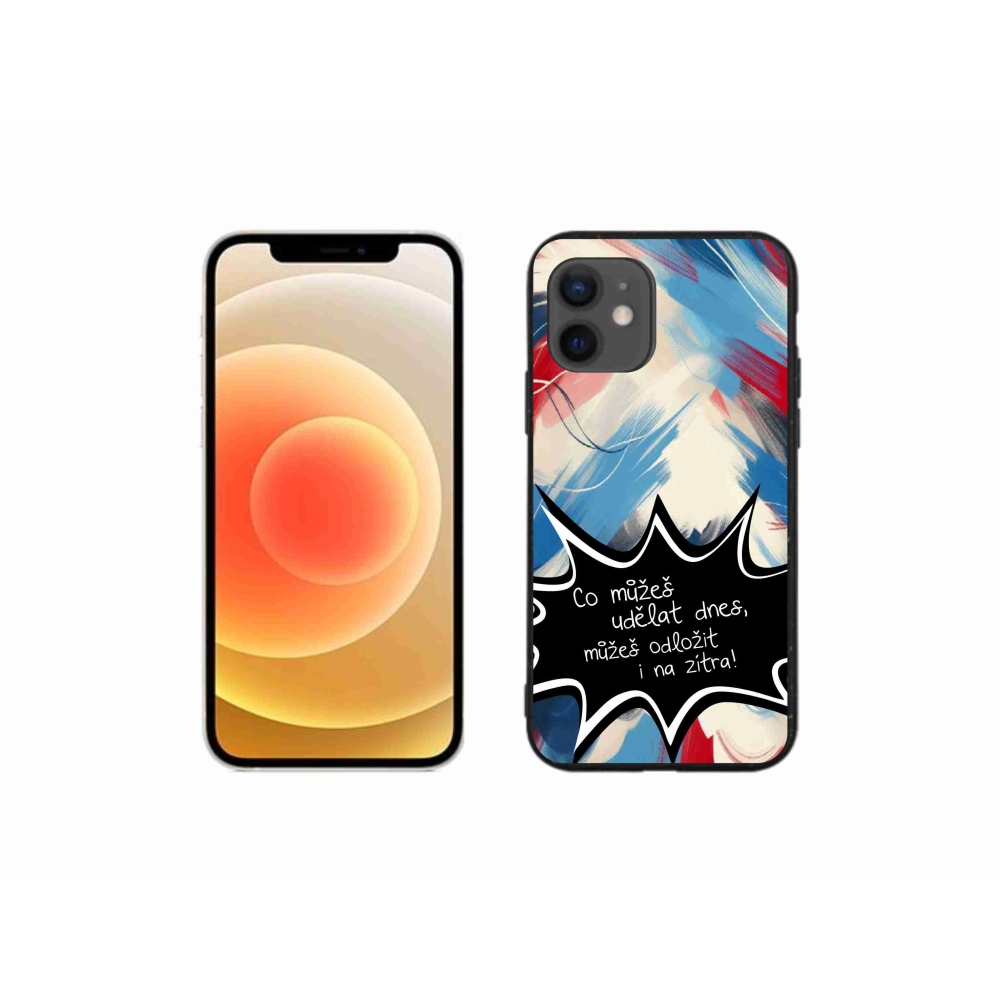Gél borítás mmCase iPhone 12 mini készülékhez - vicces szöveg 9 fekete háttér