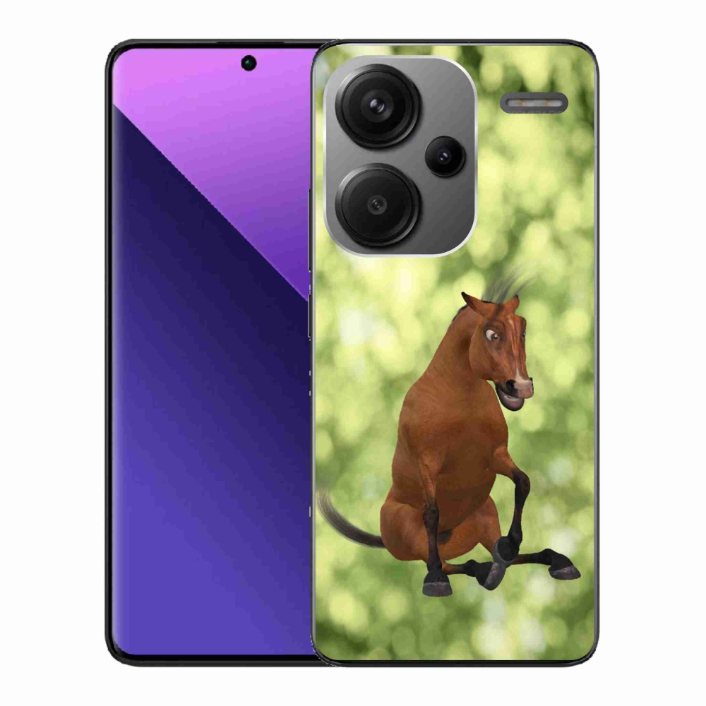 Gél borítás mmCase a Xiaomi Redmi Note 13 Pro+ 5G - barna rajzfilm ló 1