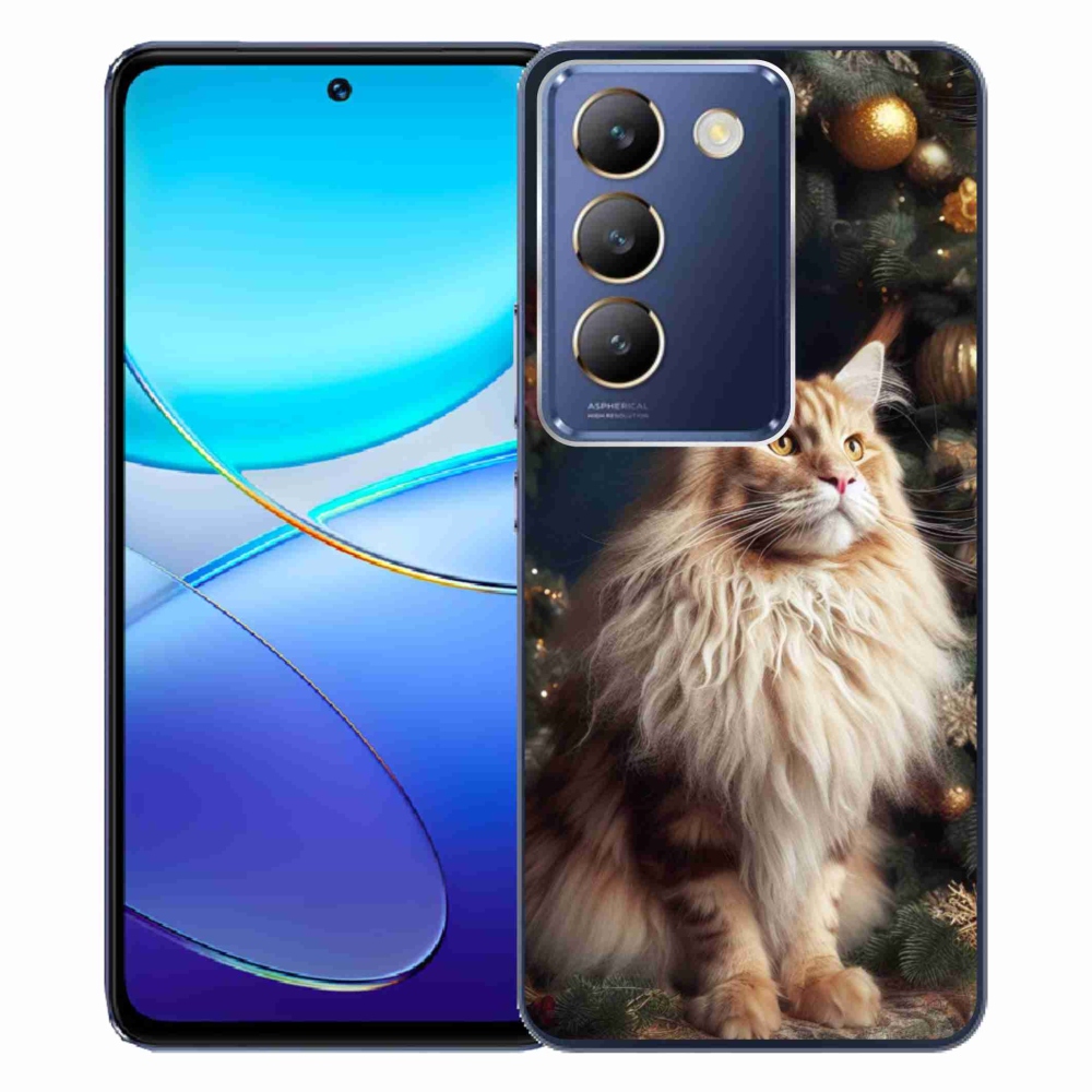 Gél borítás mmCase a Vivo V40 SE 4G/5G készülékhez - macska a fánál
